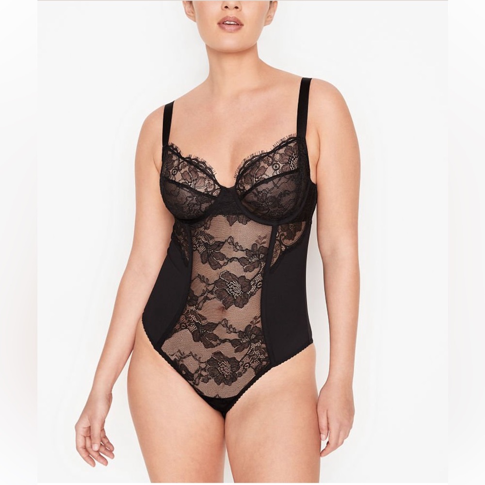 Victoria’s Secret Full Cup Sheer Lace Teddy Corset in Different…